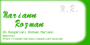 mariann rozman business card